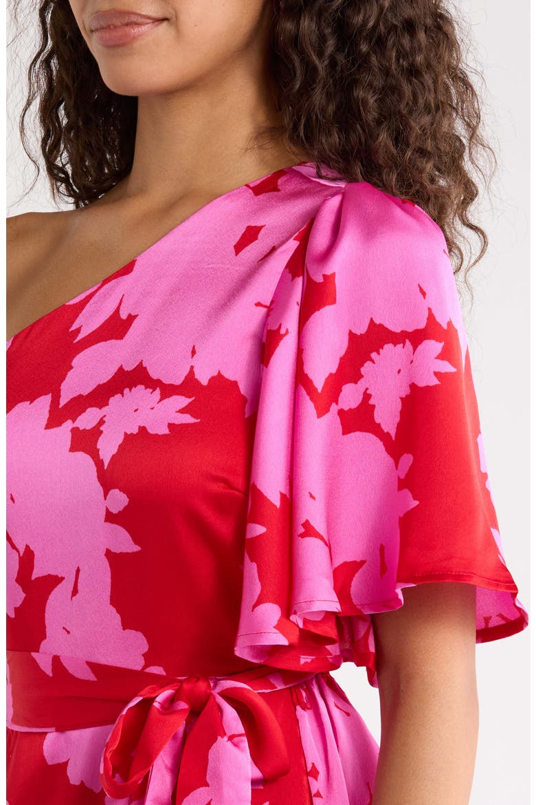 Burning Love One-Shoulder Minidress, Alternate, color, CHERRY-PINK