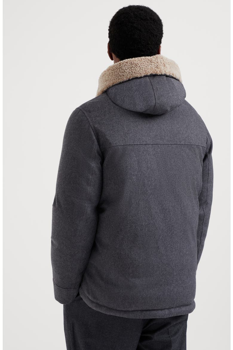 Bonded wool down parka, Alternate, color, Grey