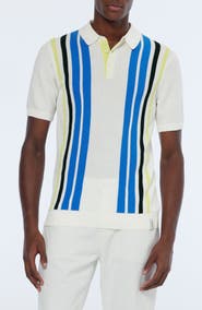 Scotch & Soda Stripe Textured Cotton Knit Polo