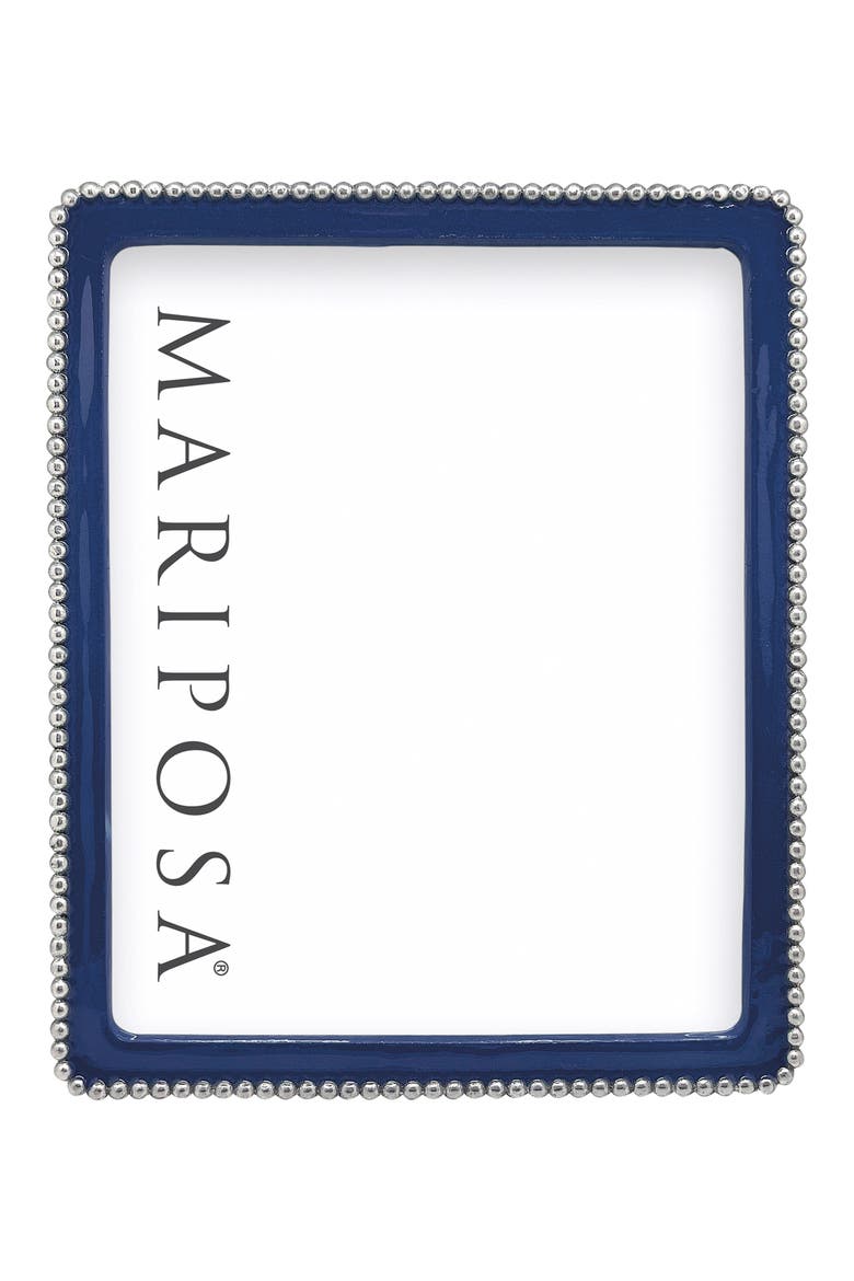 Beaded Sand Cast Aluminum Picture Frame, Alternate, color, BLUE