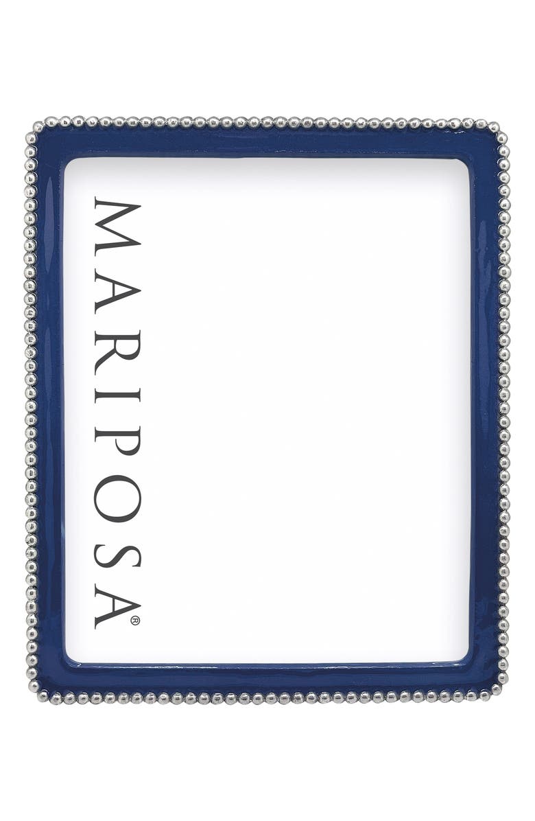 Mariposa Beaded Sand Cast Aluminum Picture Frame, Alternate, color, Blue