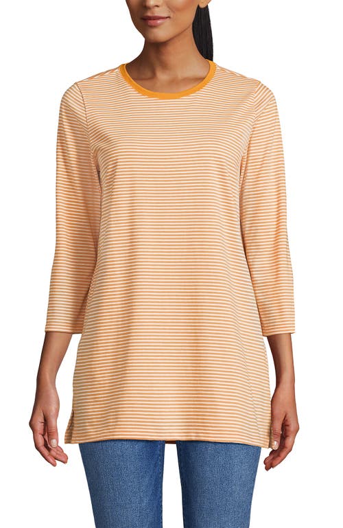 Lands' End 3/4 Sleeve Cotton Supima Tunic In Gray