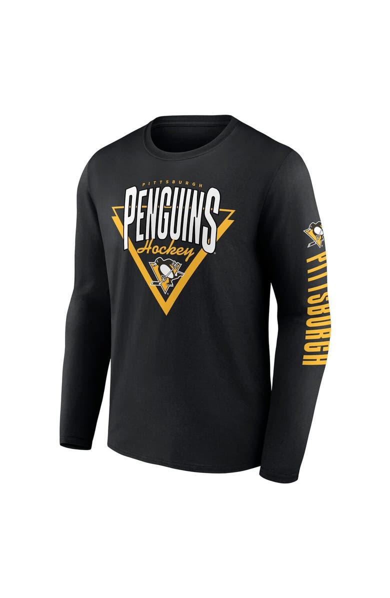 FANATICS Men's Fanatics Black Pittsburgh Penguins Headline Long Sleeve T-Shirt, Alternate, color, Black