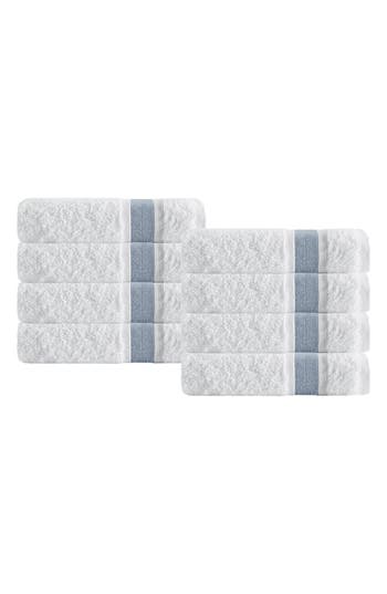 Depera Unique 8-piece Turkish Cotton Hand Towels In Gray