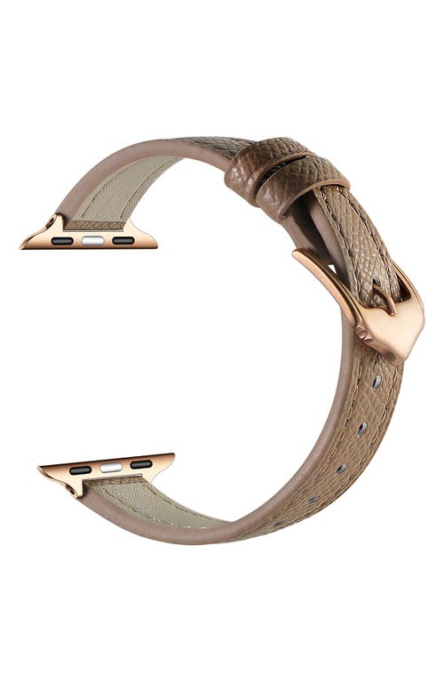 The Posh Tech Cleo Skinny Leather Apple Watch® Watchband In Tan
