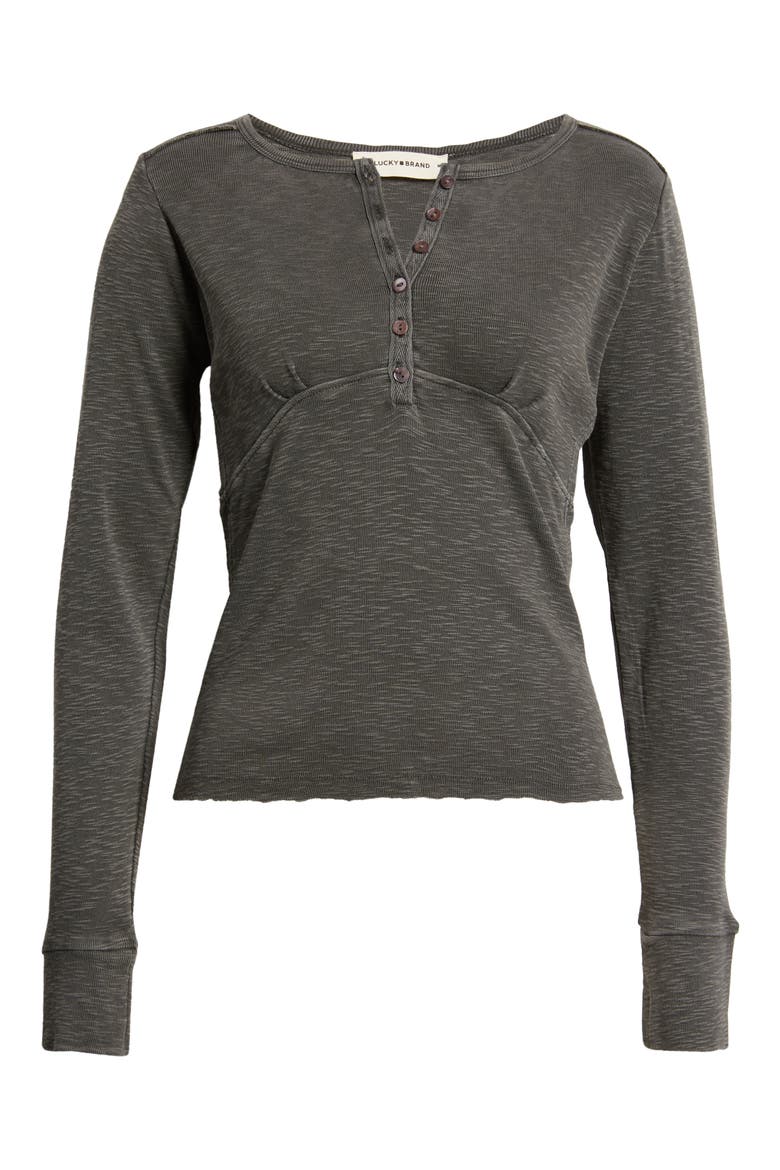 Long Sleeve Cotton Henley, Alternate, color, RAVEN