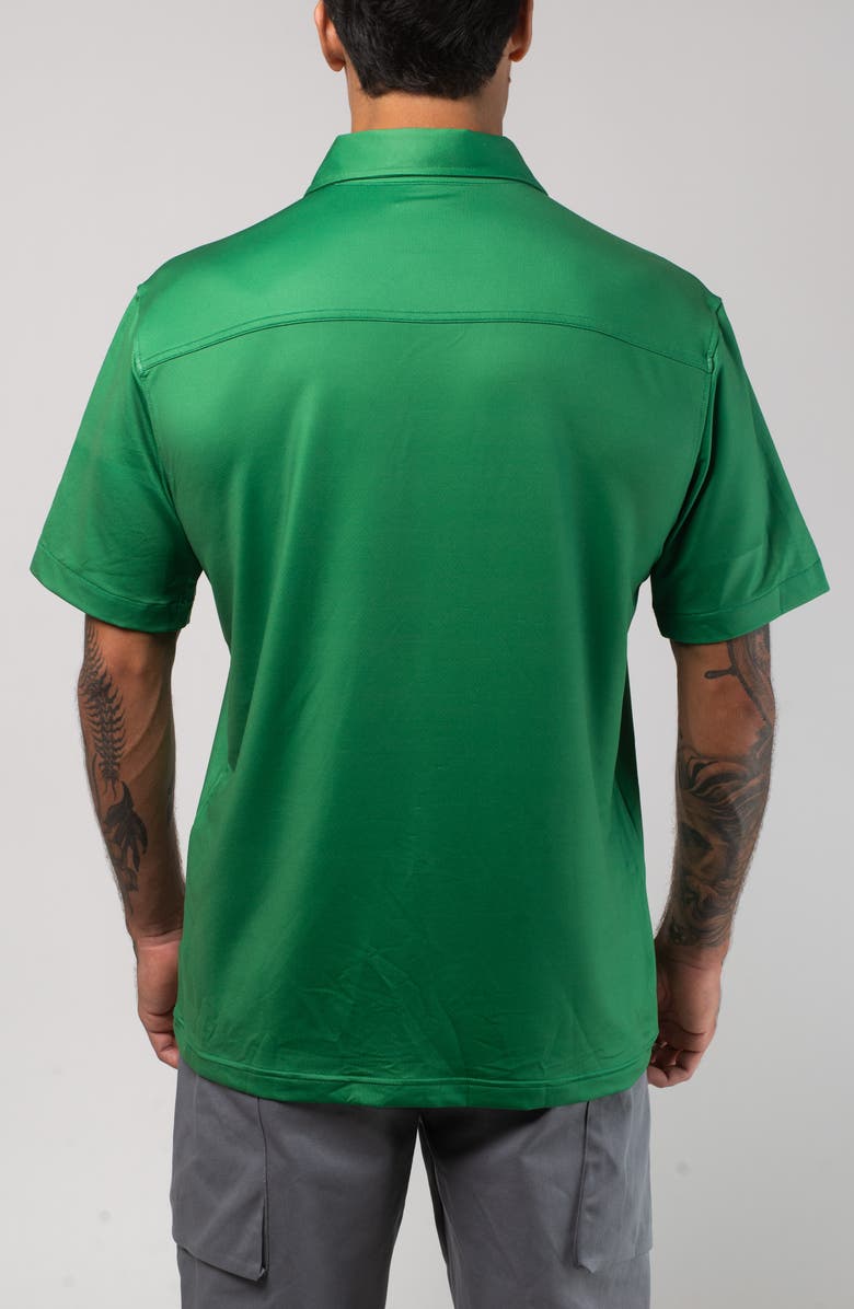 VAST Aqua Terra Tech Short Sleeve Performance Button-Up Shirt, Alternate, color, Green