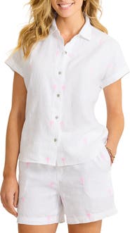 Tommy Bahama Coastalina Embroidered Linen Button-Up Shirt