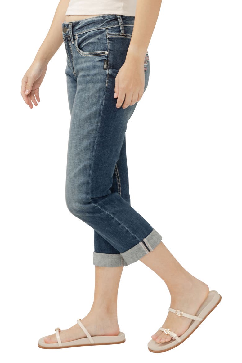 Suki Americana Curvy Mid Rise Capri Jeans, Alternate, color, BALLOT