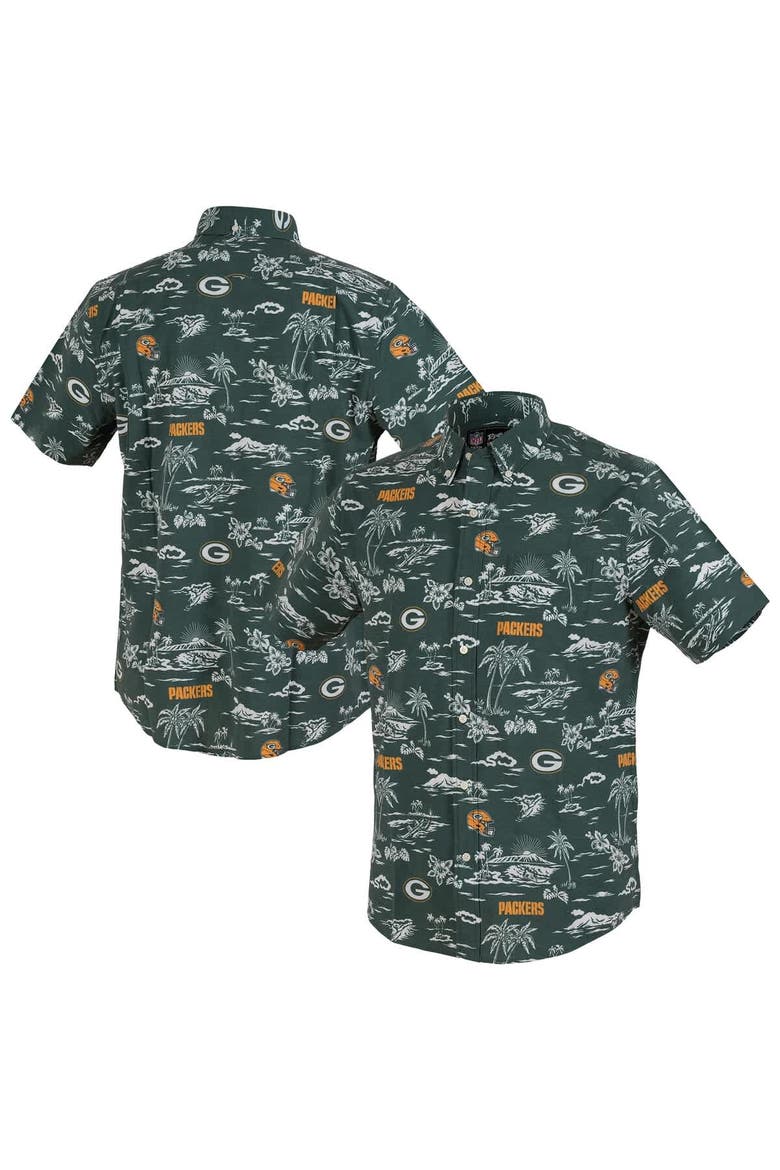Men's Reyn Spooner Green Green Bay Packers Kekai Performance Button-Down Shirt, Main, color, Green