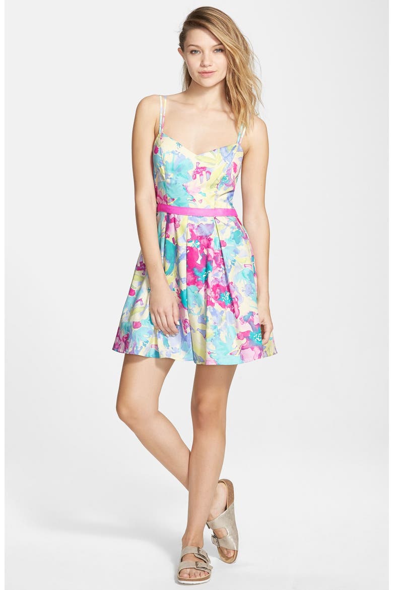 Print Skater Dress, Main, color, MULTI
