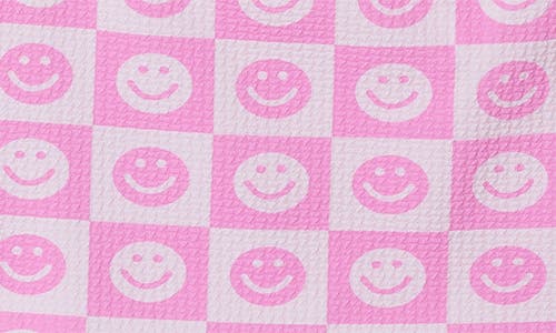ANDY & EVAN ANDY & EVAN KIDS' TEXTURED SMILEY CHECK ONE-PIECE SWIMSUIT
