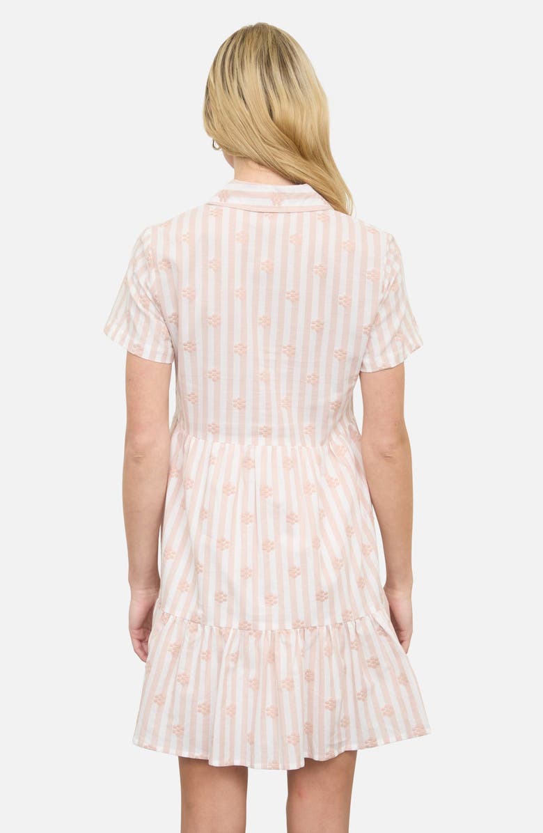 Blu Pepper Floral Stripe Short Sleeve Cotton Shirtdress, Alternate, color, Khaki