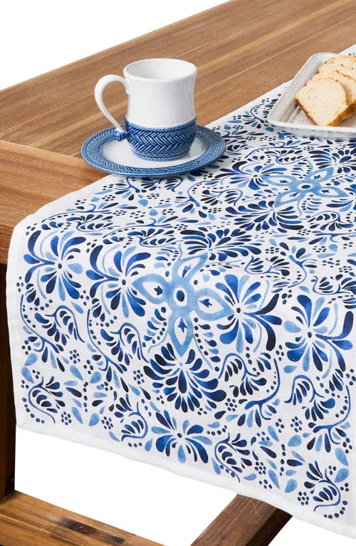 Juliska Iberian Table Runner, 18" X 90" In Indigo Blue