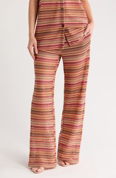Open Stitch Wide Leg Pants