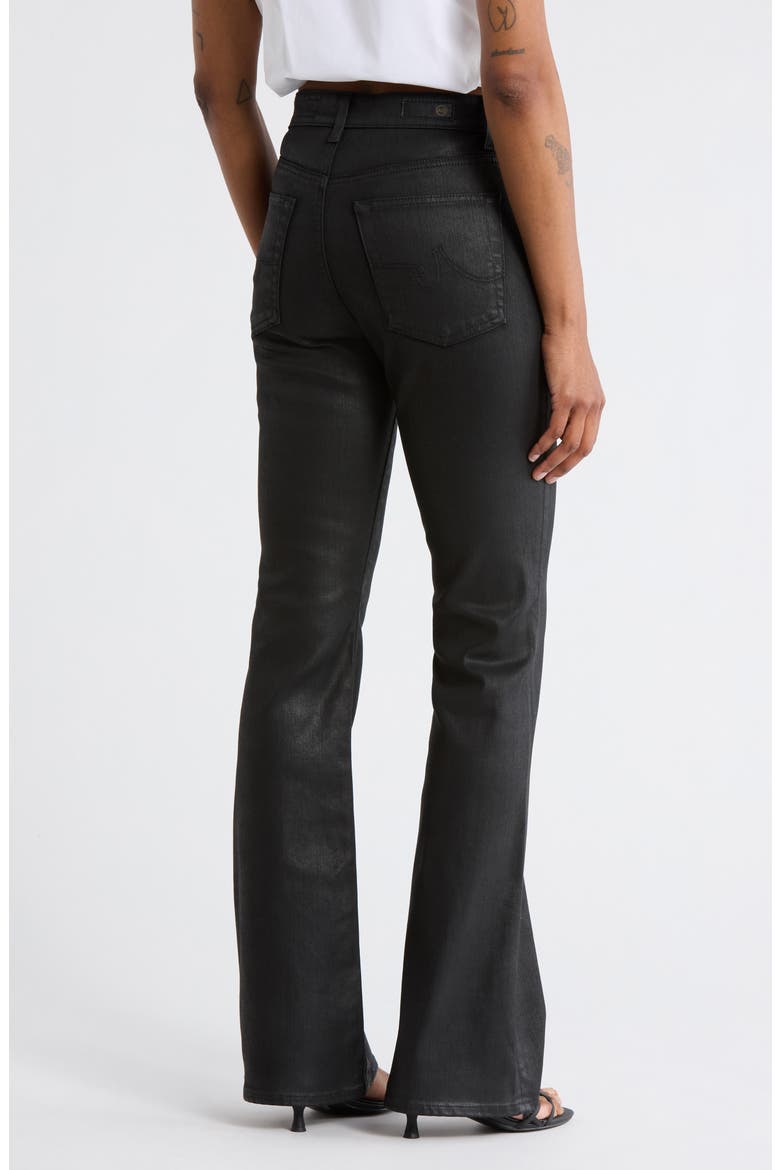 Alexxis Coated High Waist Bootcut Jeans, Alternate, color, SUPER BLACK
