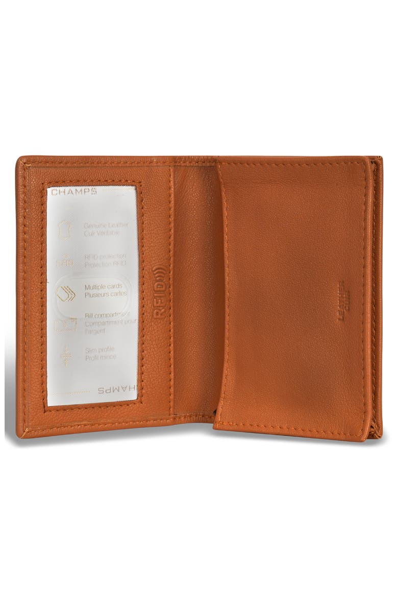 Logo Denim Card Holder, Alternate, color, TAN/ BLACK