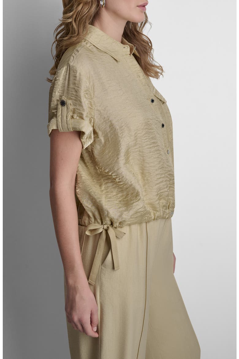 Twinkle Crinkle Roll Tab Cuff Button-Up Shirt, Alternate, color, MOJAVE DESERT