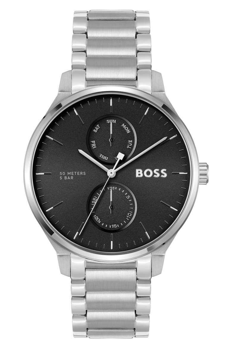 Tyler Bracelet Watch, 43mm & Wallet Set, Alternate, color, BLACK