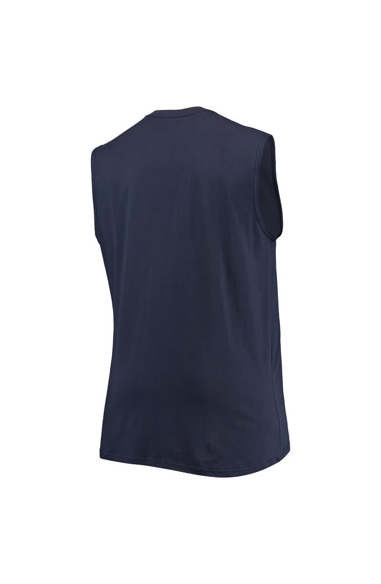 PROFILE Men's Navy New England Patriots Big & Tall Muscle Tank Top, Alternate, color,