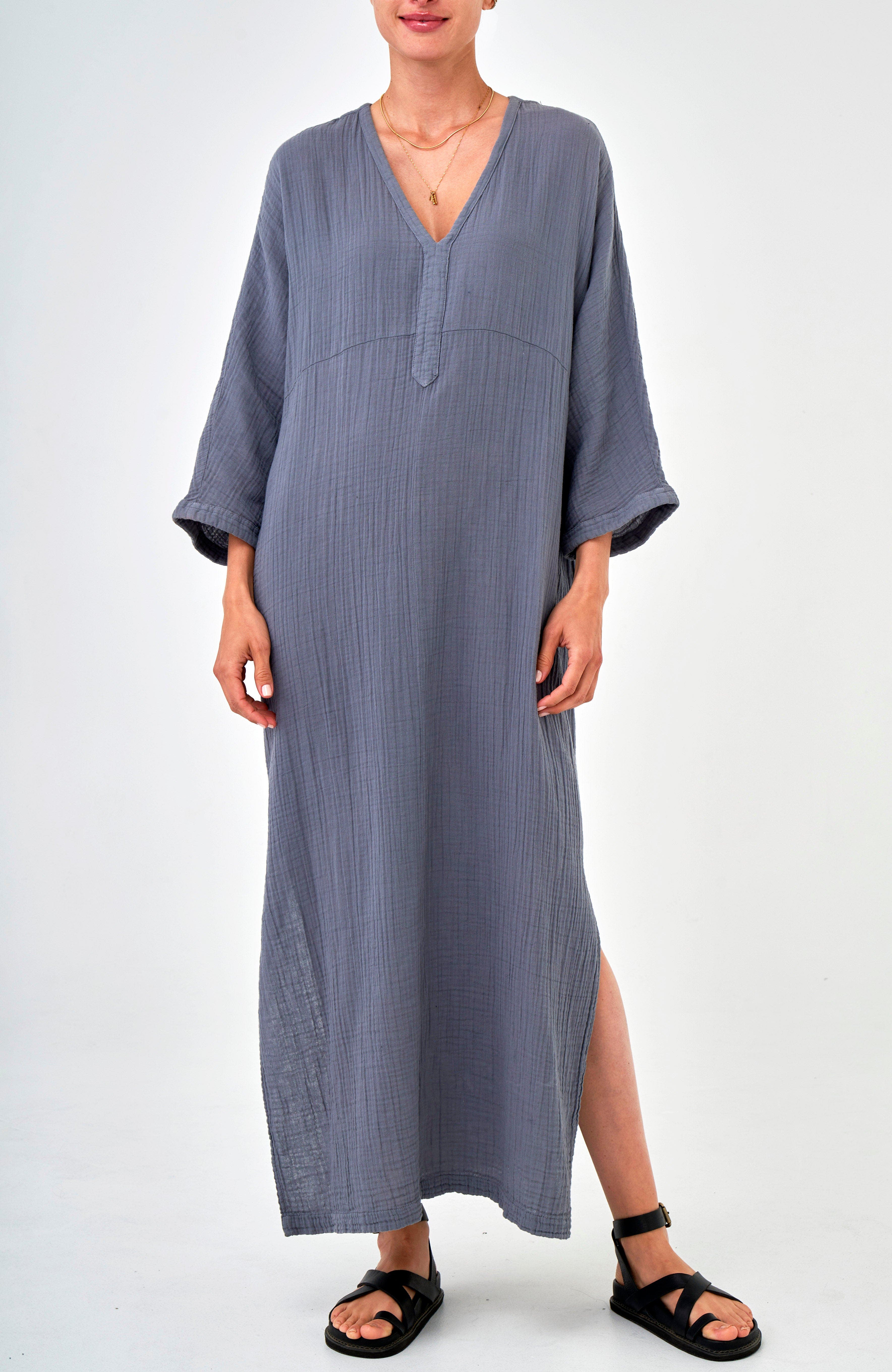 Gauze Arc Seam Caftan - image 3
