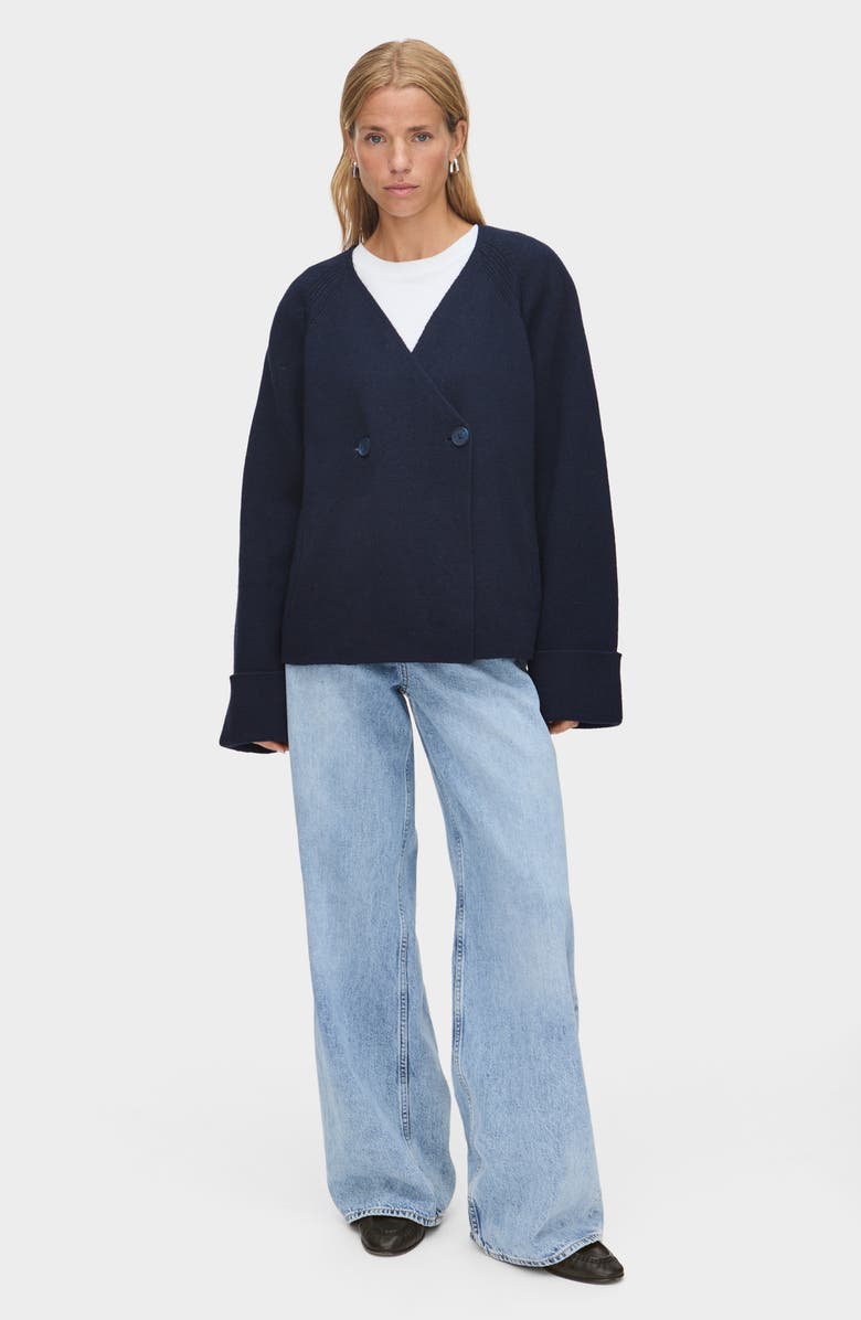 ALIGNE Hampton Double Breasted Cardigan, Alternate, color, Navy