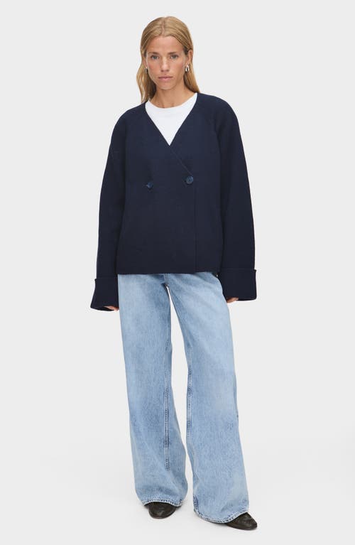 Aligne Hampton Double Breasted Cardigan In Blue