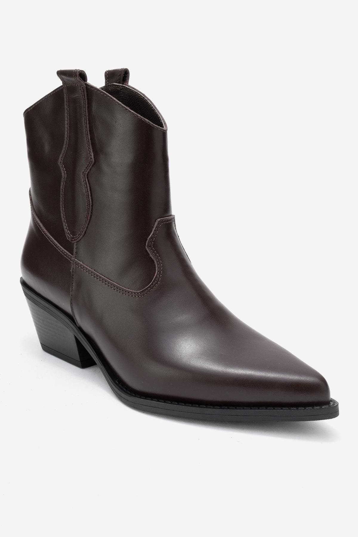 Elia Leather Western Boot, Main, color, Brown
