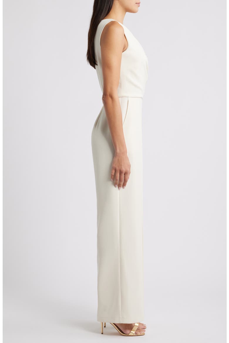 Signature Stretch Crepe Jumpsuit, Alternate, color, ECRU