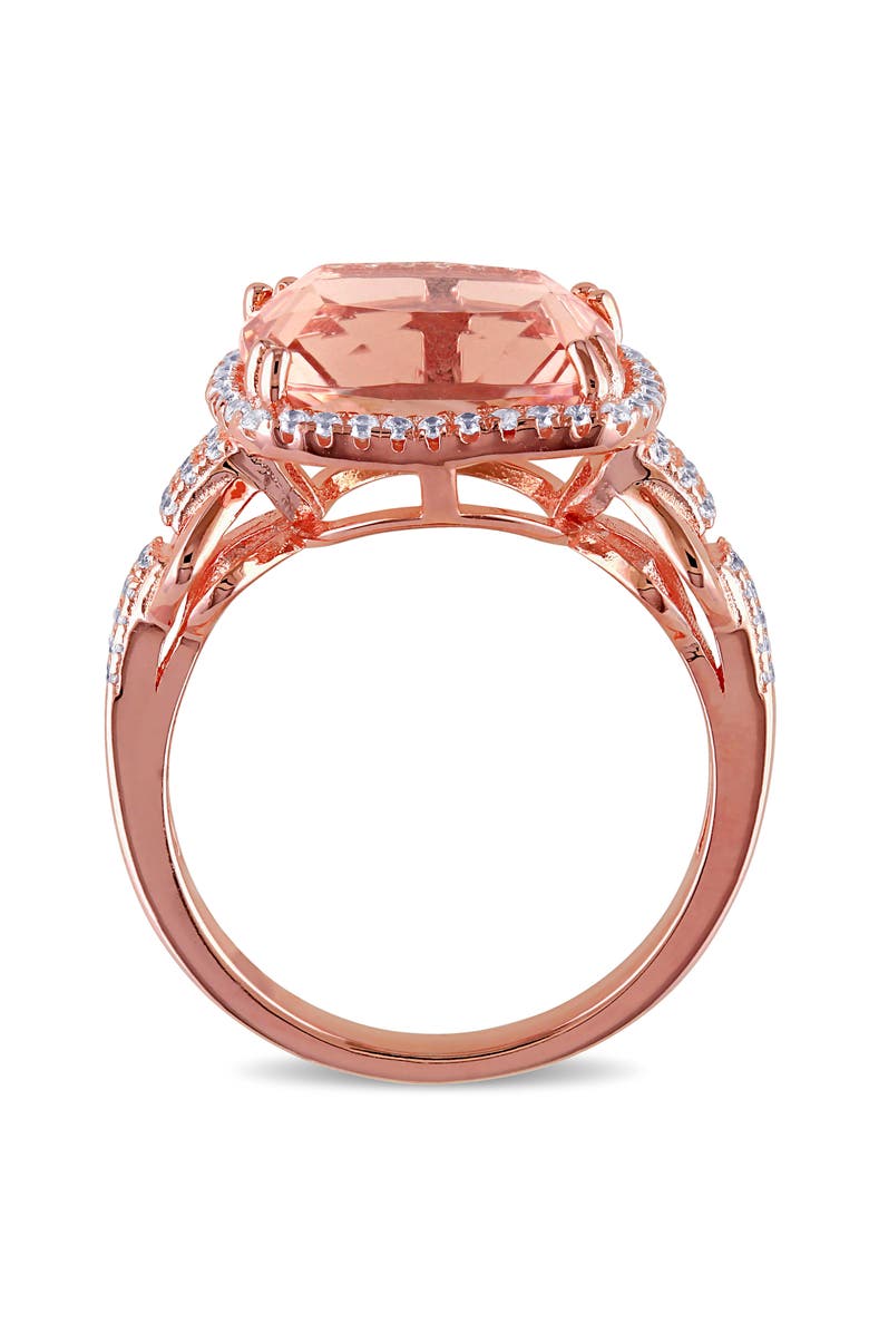 Julianna B. Morganite & Cubic Zirconia Halo Ring, Alternate, color, Simulated Morganite