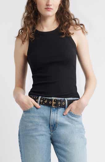 Treasure & Bond Pointelle Rib Crewneck Tank