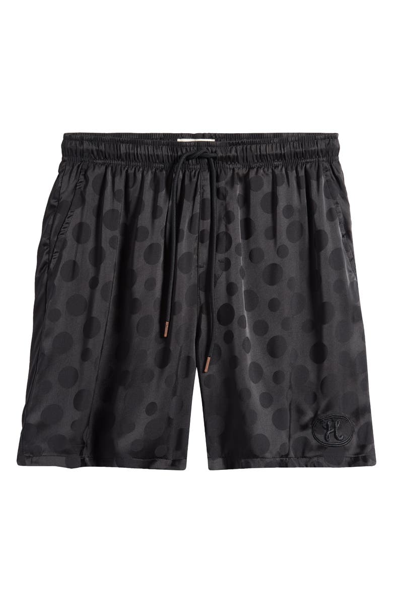 HONOR THE GIFT Polka Dot Drawstring Shorts, Alternate, color, Black