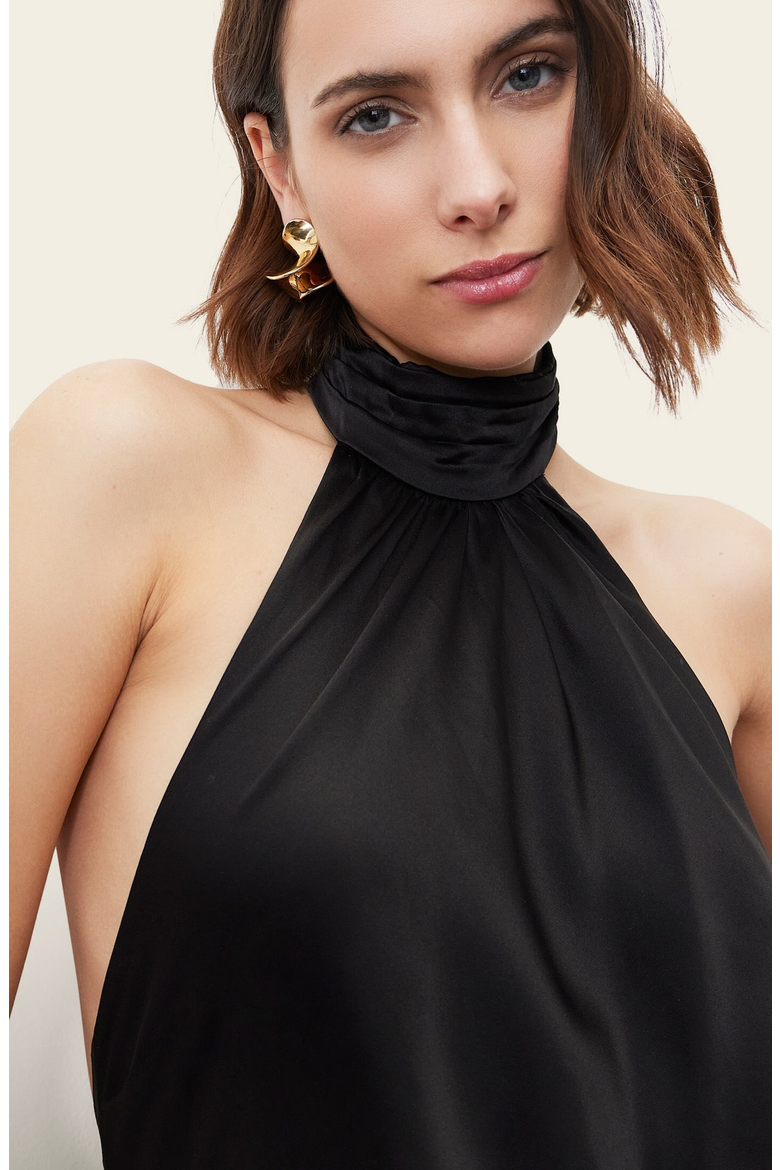 priscilla silk halter mini dress Priscilla Silk Halter Mini Dress