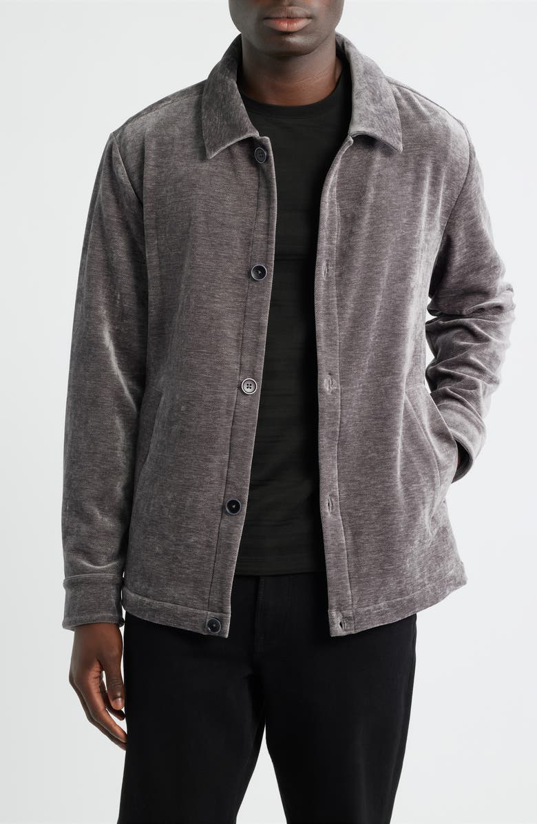 Robert Barakett Rhodes Overshirt, Main, color, Grey
