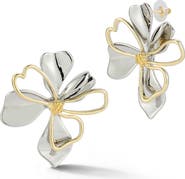 SPHERA MILANO Two-Tone Flower Drop Earrings