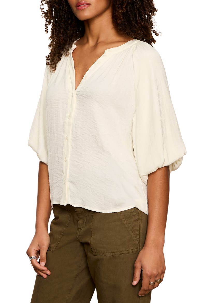 Plenty of Love Crinkle Button-Up Top, Alternate, color, COLLAGEN WHITE