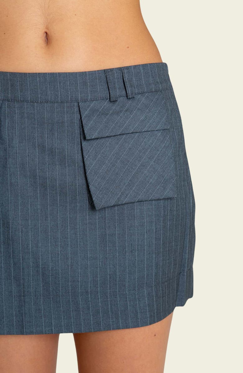 Find Me Now Preston Pinstripe Cargo Miniskirt, Alternate, color, Grey Pinstripe