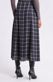 rag & bone Cher Plaid Chiffon Midi Skirt
