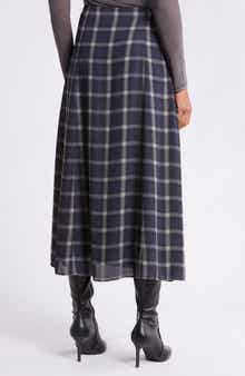 Cher Plaid Chiffon Midi Skirt