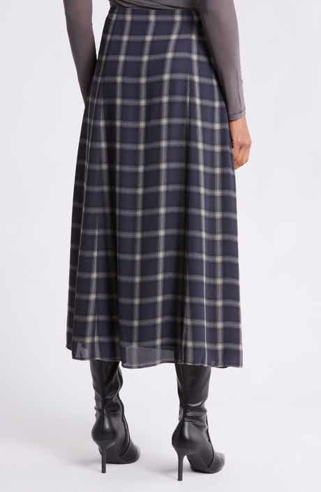 Cher Plaid Chiffon Maxi Skirt