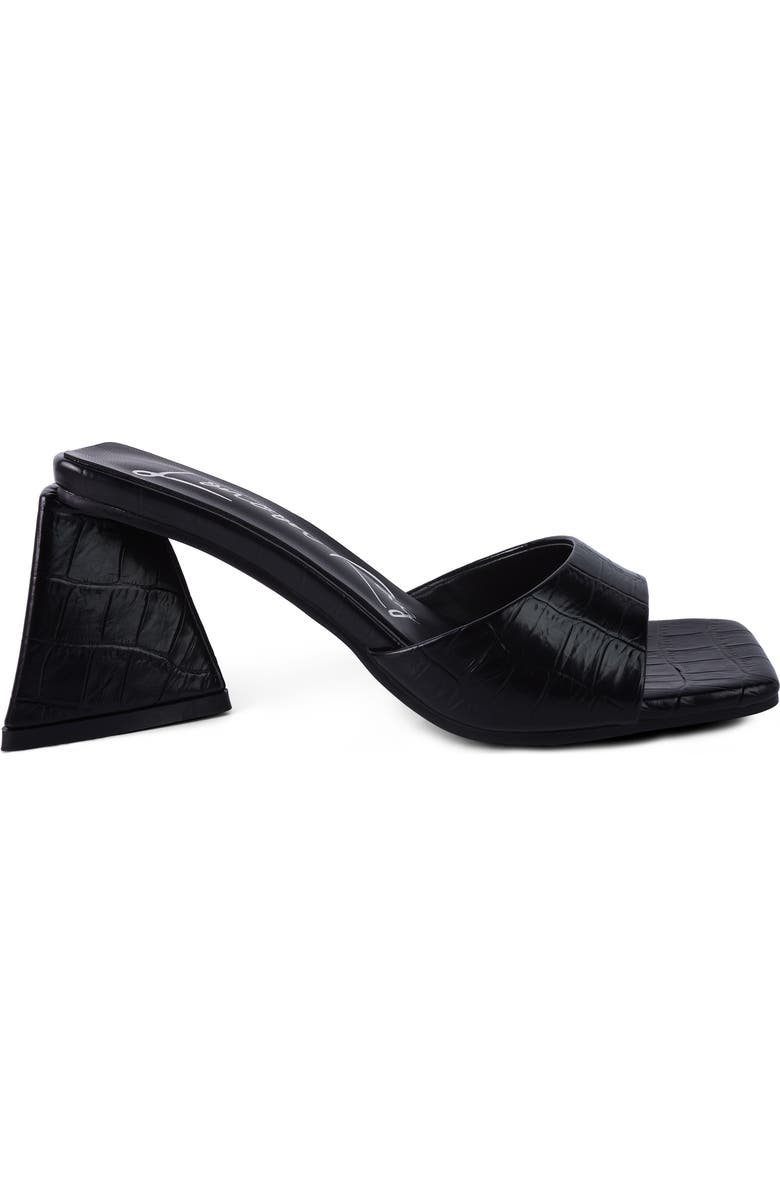 LONDON RAG Trinity Croc Embossed Triangle Block Heel Sandal, Alternate, color,