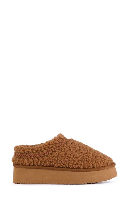 Azalea Wang Damari Faux Shearling Slipper In Brown