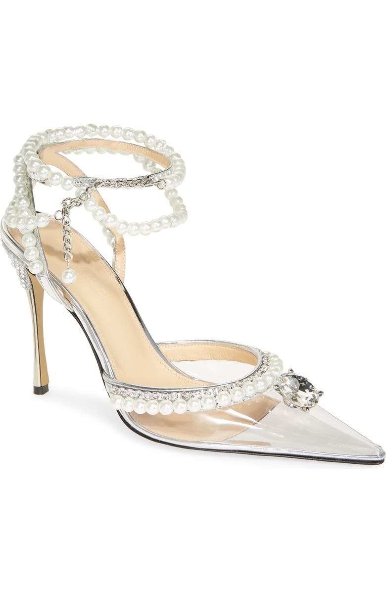 Mach & Mach Diamond of Elizabeth Imitation Pearl Pointed Toe Pump, Main, color,