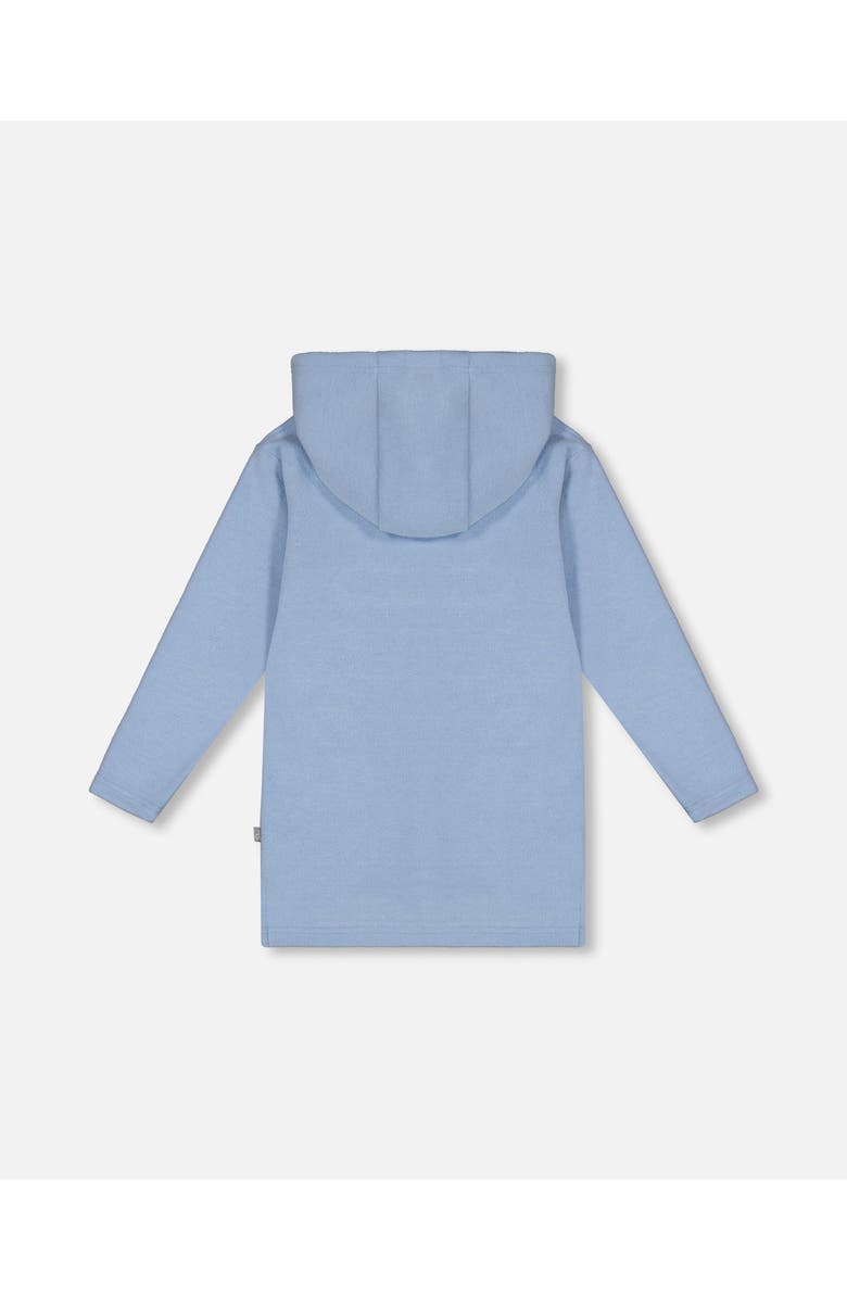 Deux par Deux Girl's Hooded Rib Tunic Light Blue, Alternate, color, 