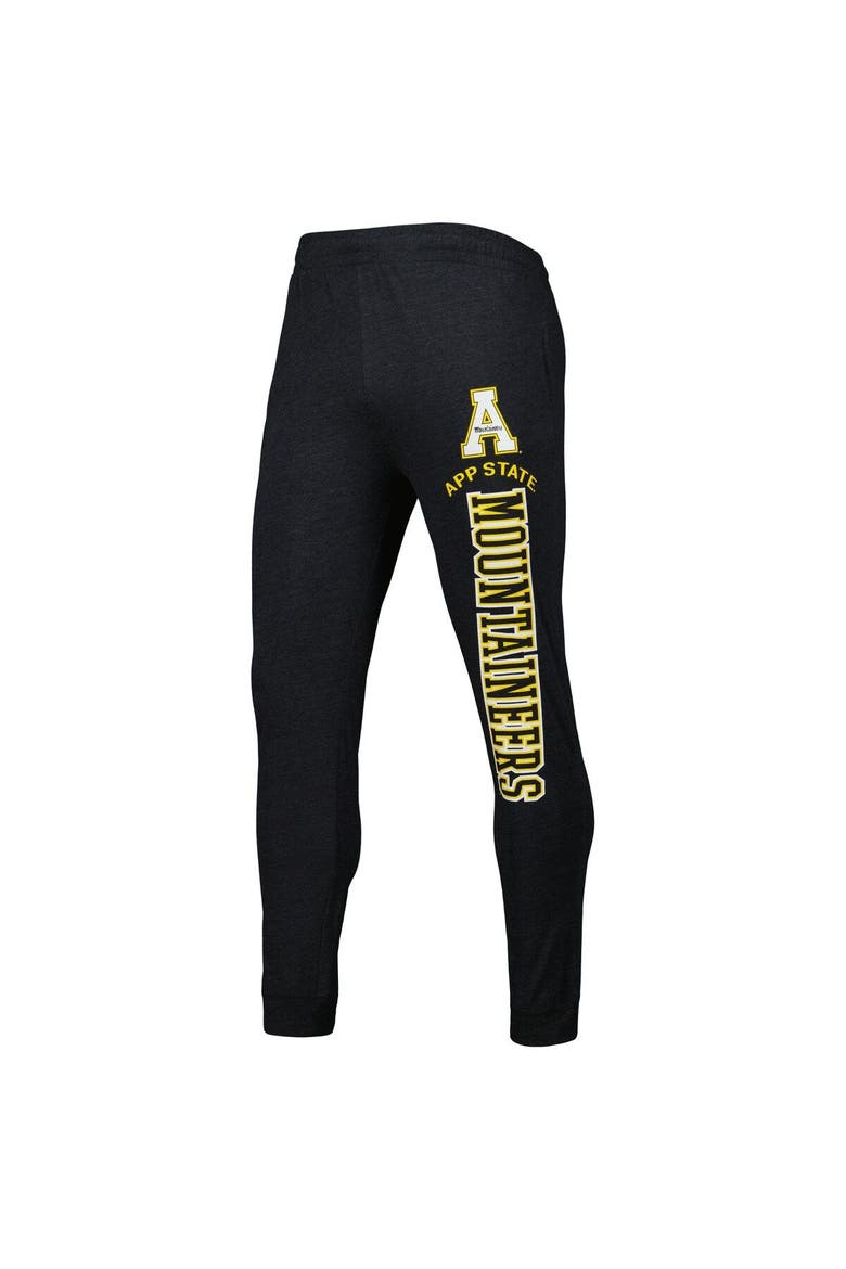 Men's Concepts Sport Black/Charcoal Appalachian State Mountaineers Meter Pullover Hoodie & Pant Sleep Set, Alternate, color, Black