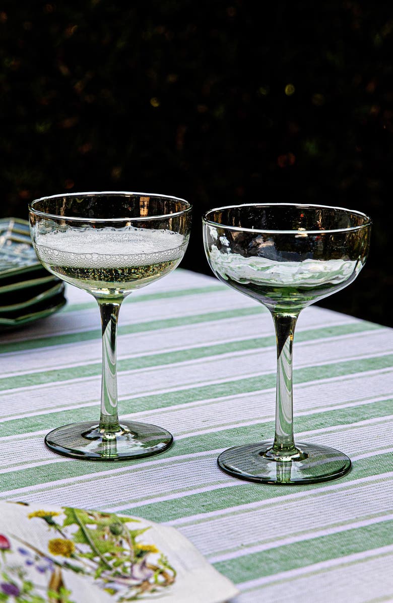 Juliska Puro Set of 2 Cocktail Coupé Glasses, Alternate, color, Basil