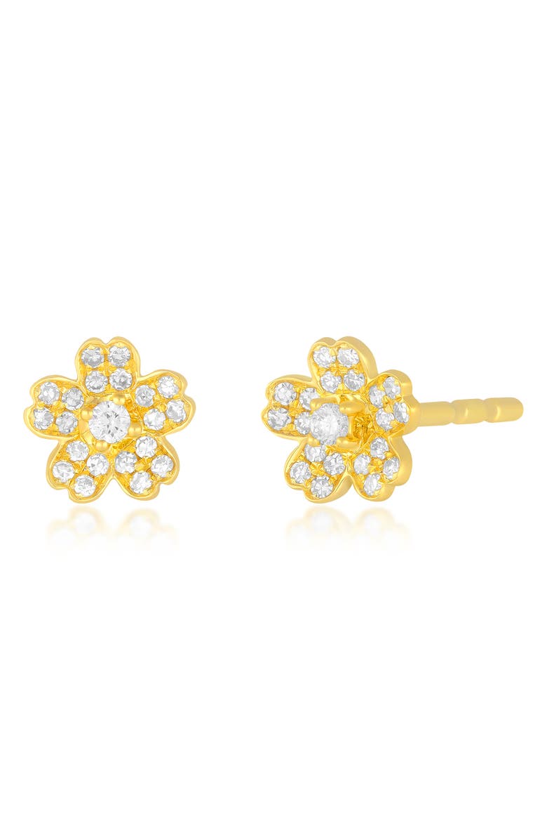 EF Collection Mini Cherry Blossom Diamond Stud Earrings, Main, color, 14K Yellow Gold