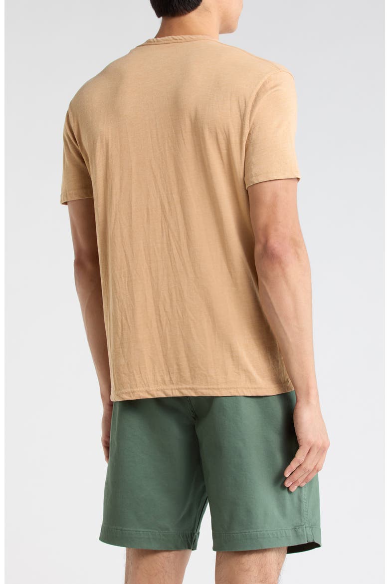Button Notch Neck T-Shirt, Alternate, color, ICED COFFEE