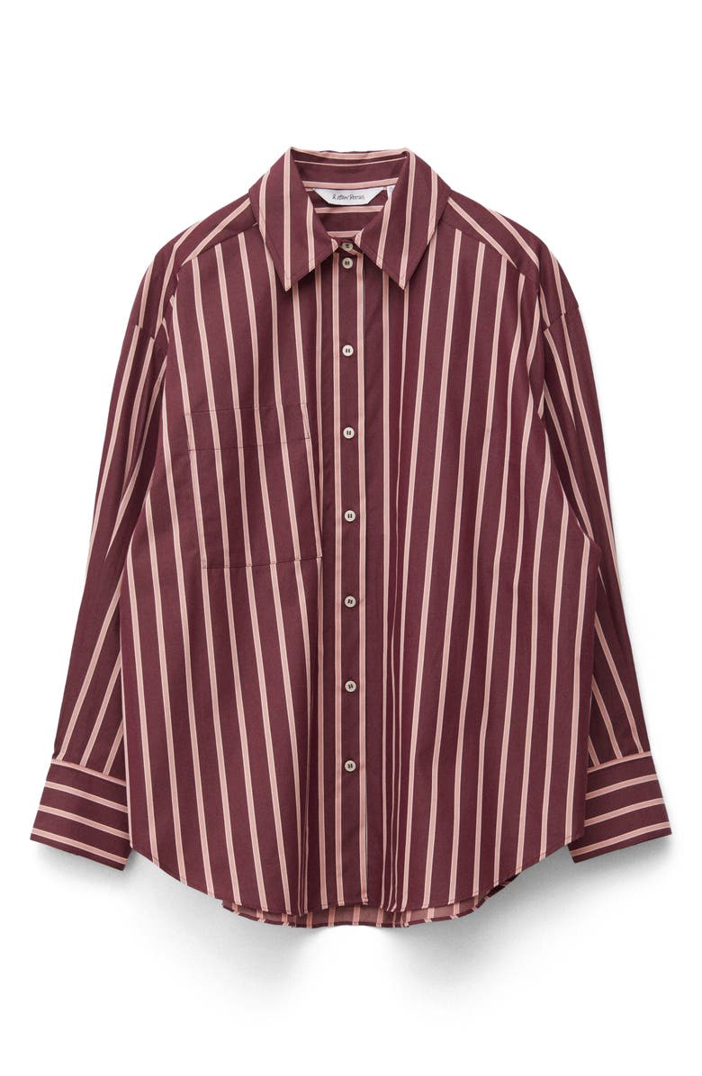& Other Stories Stripe Oversize Cotton Button-Up Shirt, Alternate, color,