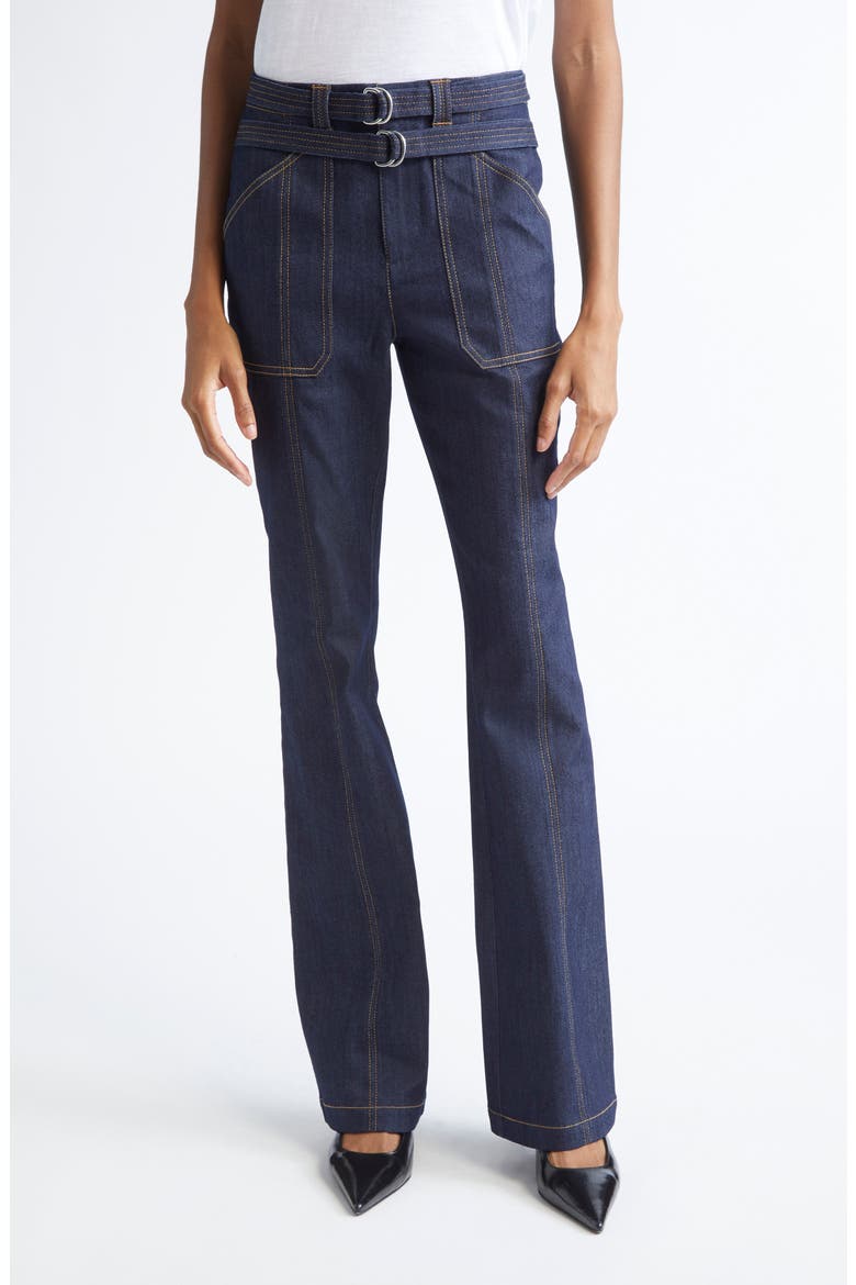 Kenji Topstitch Detail Bootcut Jeans, Main, color, INDIGO